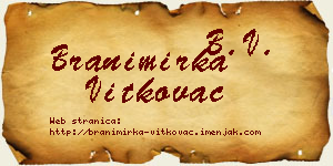Branimirka Vitkovac vizit kartica